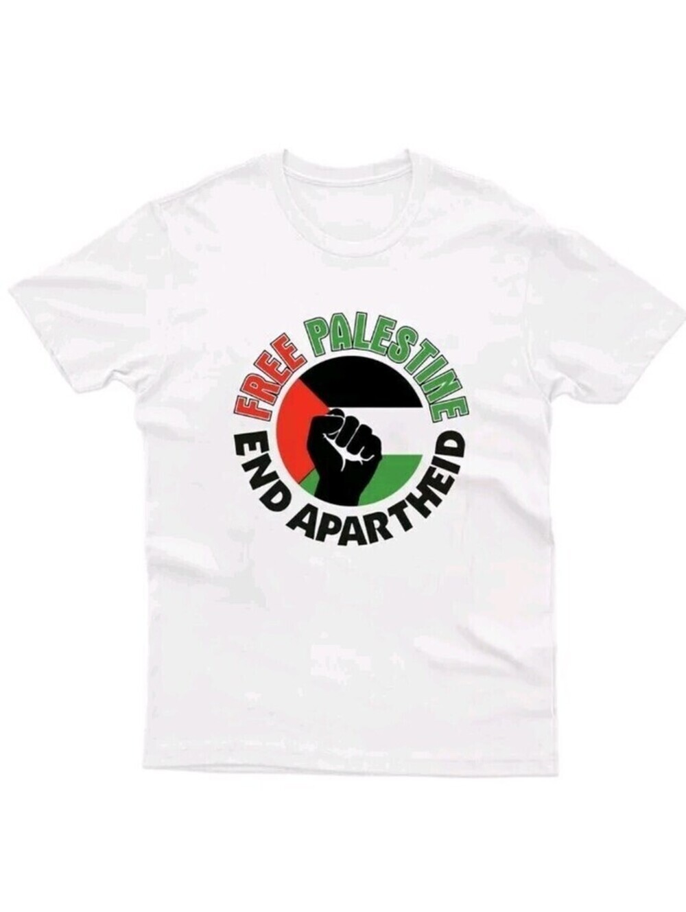 Free Palestine End Apartheid Graphic T-Shirt + Enamel Pin Unisex S M L - Picture 2 of 9